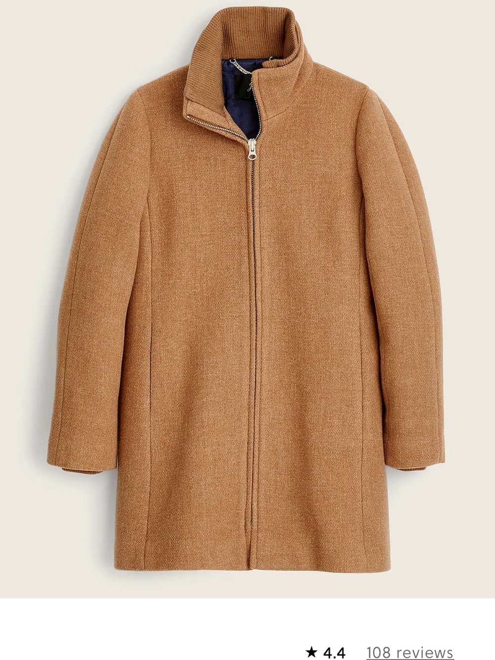J. Crew Lodge Coat in Italian stadium- cloth wool. Quilted Lined - Picture 1 of 9